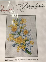 Broderie in cruciulita - Narcise cod B 126