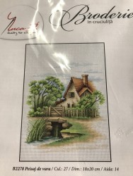  Broderie in cruciulita - Peisaj de vara cod B 2278
