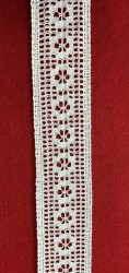 DANTELA BANDA DIN BUMBAC cod 1460-20/2 alb