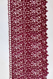 Dantela banda sintetica latime 11 cm / grena