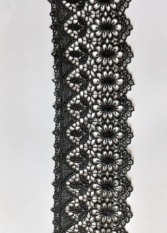 Dantela banda sintetica latime 7 cm / neagra
