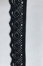 DANTELA BANDA DIN BUMBAC cod 1461-20/2x2 negru