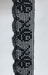 DANTELA BANDA DIN BUMBAC cod 1663-40/3 negru