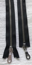 Fermoar detasabil YKK  metal  100 cm / 2 cursori , argintiu