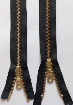 Fermoar detasabil YKK  metal 85 cm/2 cursori, auriu