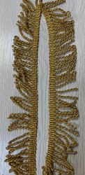 Franjuri rasuciti cu fir metalic auriu lat 5 cm
