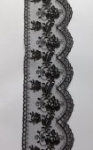 Dantela brodata pe tull lata 9 cm / negru